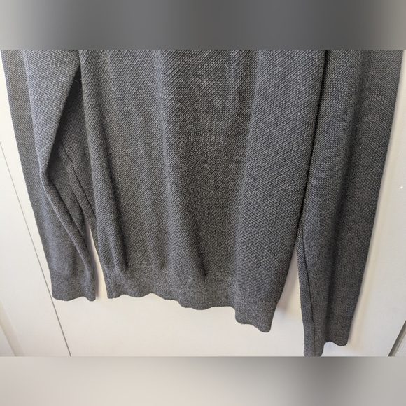 ROBERT GRAHAM 1/4 Zip Gray Crewneck Men Size L 80% Cotton Classic Style - Picture 3 of 10